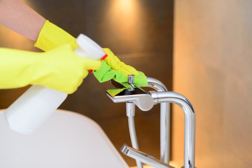 Professional house cleaning in a Kensington bathroom