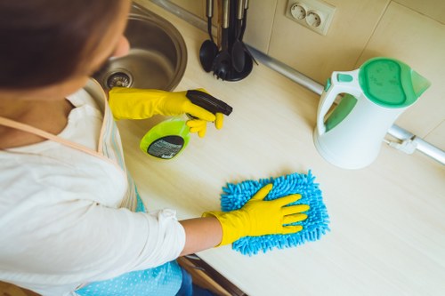 Regular domestic cleaning in a Kensington property with shared access
